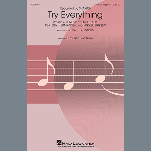 Shakira Try Everything (arr. Paul Langford) profile picture