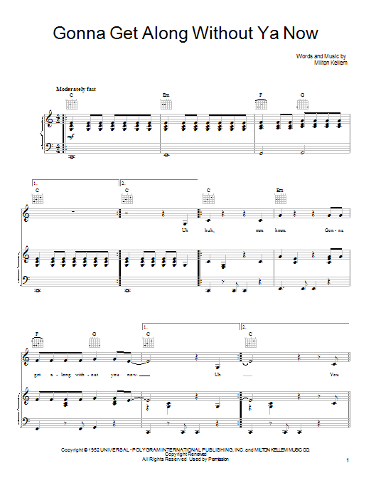 Learn to play She & Him Gonna Get Along Without Ya Now sheet music for Piano, Vocal & Guitar (Right-Hand Melody) in minutes. She & Him Gonna Get Along Without Ya Now sheet music preview music notes and score for Piano, Vocal & Guitar (Right-Hand Melody) including 5 page(s)