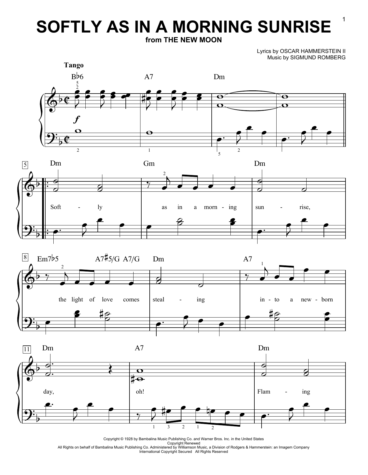Learn to play Sigmund Romberg Softly As In A Morning Sunrise sheet music for Piano, Vocal & Guitar (Right-Hand Melody) in minutes. Sigmund Romberg Softly As In A Morning Sunrise sheet music preview music notes and score for Piano, Vocal & Guitar (Right-Hand Melody) including 4 page(s)