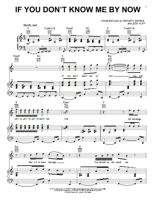 Learn to play Simply Red If You Don't Know Me By Now sheet music for Piano, Vocal & Guitar (Right-Hand Melody) in minutes. Simply Red If You Don't Know Me By Now sheet music preview music notes and score for Piano, Vocal & Guitar (Right-Hand Melody) including 4 page(s)