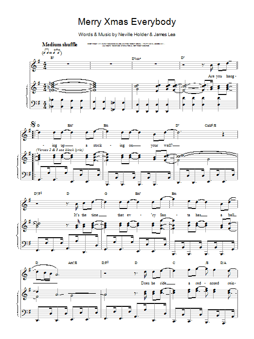 Learn to play Slade Merry Xmas Everybody sheet music for Beginner Piano in minutes. Slade Merry Xmas Everybody sheet music preview music notes and score for Beginner Piano including 2 page(s)