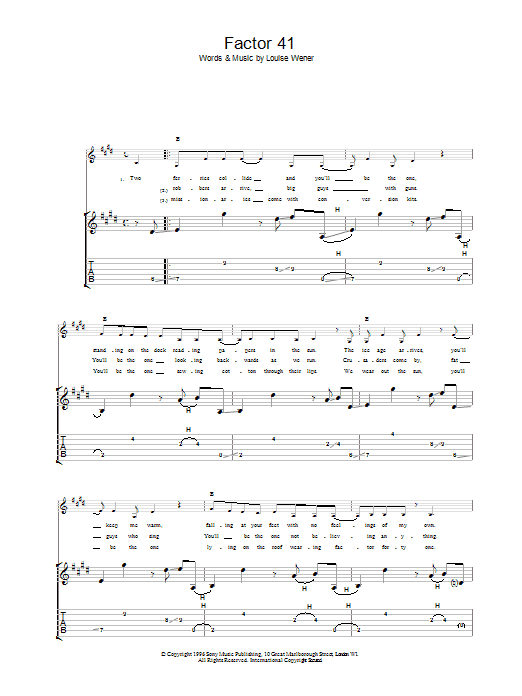 Learn to play Sleeper Factor 41 sheet music for Guitar Tab in minutes. Sleeper Factor 41 sheet music preview music notes and score for Guitar Tab including 6 page(s)