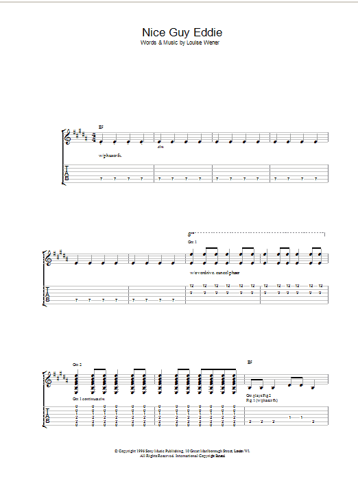Learn to play Sleeper Nice Guy Eddie sheet music for Guitar Tab in minutes. Sleeper Nice Guy Eddie sheet music preview music notes and score for Guitar Tab including 8 page(s)