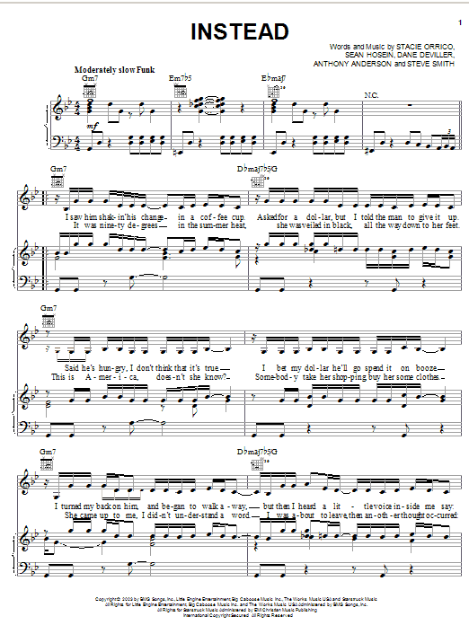 Learn to play Stacie Orrico Instead sheet music for Piano, Vocal & Guitar (Right-Hand Melody) in minutes. Stacie Orrico Instead sheet music preview music notes and score for Piano, Vocal & Guitar (Right-Hand Melody) including 5 page(s)