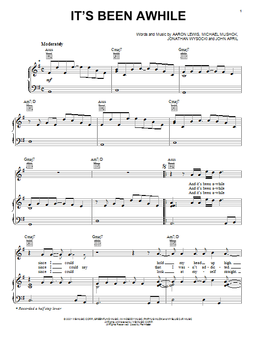 Learn to play Staind It's Been Awhile sheet music for Piano, Vocal & Guitar (Right-Hand Melody) in minutes. Staind It's Been Awhile sheet music preview music notes and score for Piano, Vocal & Guitar (Right-Hand Melody) including 6 page(s)