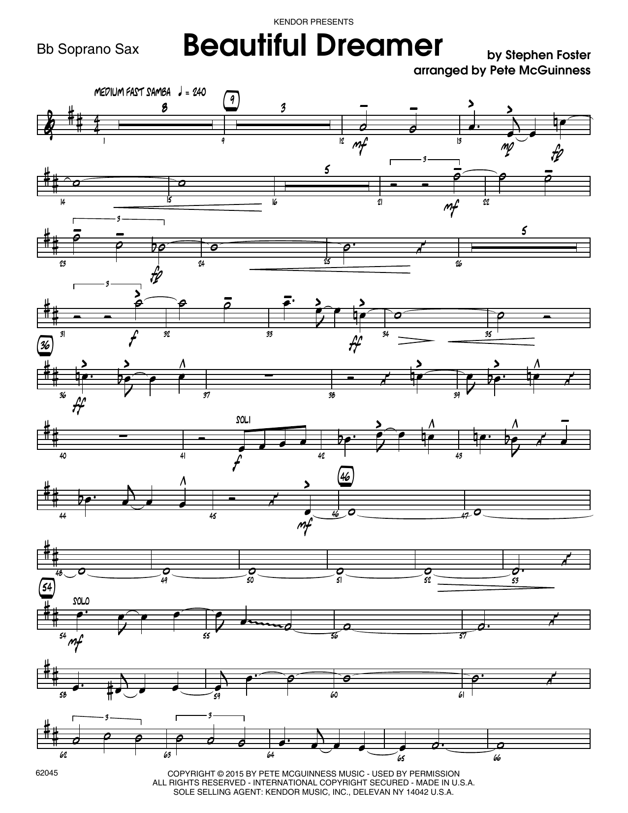 Learn to play Stephen Foster Beautiful Dreamer - Bb Soprano Sax sheet music for Jazz Ensemble in minutes. Stephen Foster Beautiful Dreamer - Bb Soprano Sax sheet music preview music notes and score for Jazz Ensemble including 6 page(s)