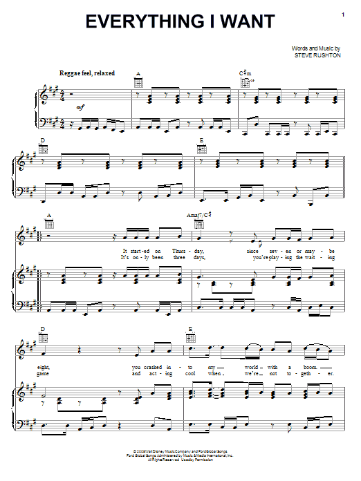 Learn to play Steve Rushton Everything I Want sheet music for Piano (Big Notes) in minutes. Steve Rushton Everything I Want sheet music preview music notes and score for Piano (Big Notes) including 5 page(s)