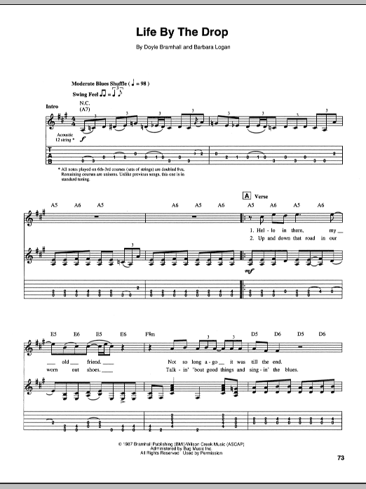 Learn to play Stevie Ray Vaughan Life By The Drop sheet music for Guitar Tab in minutes. Stevie Ray Vaughan Life By The Drop sheet music preview music notes and score for Guitar Tab including 4 page(s)