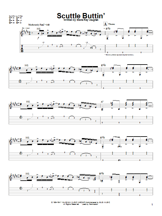 Learn to play Stevie Ray Vaughan Scuttle Buttin' sheet music for Guitar Tab in minutes. Stevie Ray Vaughan Scuttle Buttin' sheet music preview music notes and score for Guitar Tab including 6 page(s)