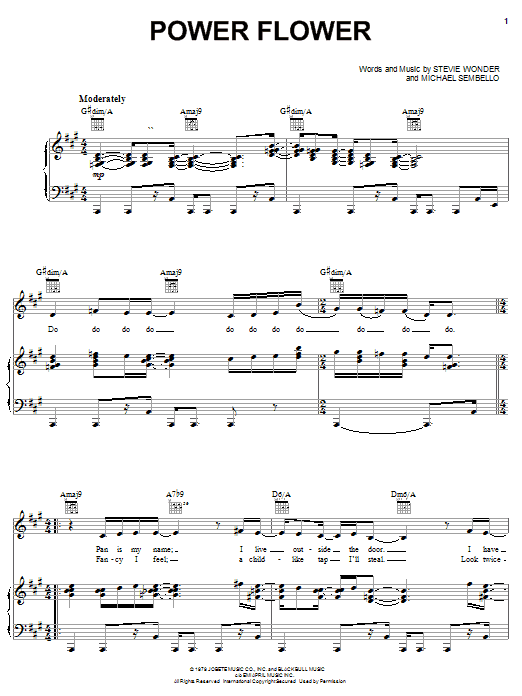 Learn to play Stevie Wonder Power Flower sheet music for Piano, Vocal & Guitar (Right-Hand Melody) in minutes. Stevie Wonder Power Flower sheet music preview music notes and score for Piano, Vocal & Guitar (Right-Hand Melody) including 6 page(s)