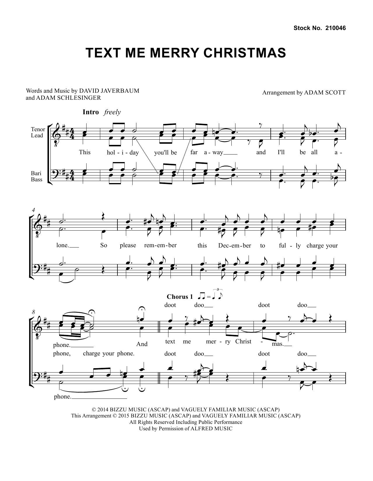 Learn to play Straight No Chaser feat. Kristen Bell Text Me Merry Christmas (arr. Adam Scott) sheet music for TTBB Choir in minutes. Straight No Chaser feat. Kristen Bell Text Me Merry Christmas (arr. Adam Scott) sheet music preview music notes and score for TTBB Choir including 8 page(s)