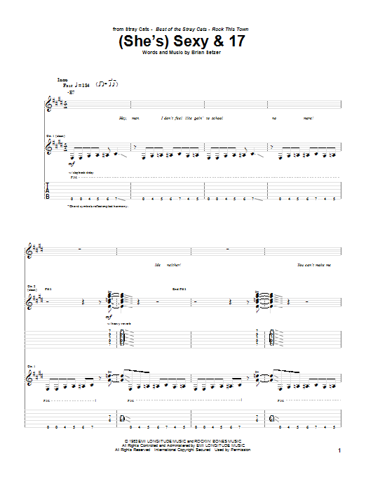 Learn to play Stray Cats (She's) Sexy And 17 sheet music for Guitar Tab in minutes. Stray Cats (She's) Sexy And 17 sheet music preview music notes and score for Guitar Tab including 12 page(s)