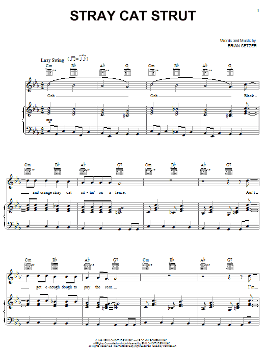 Learn to play Stray Cats Stray Cat Strut sheet music for Lyrics & Chords in minutes. Stray Cats Stray Cat Strut sheet music preview music notes and score for Lyrics & Chords including 3 page(s)