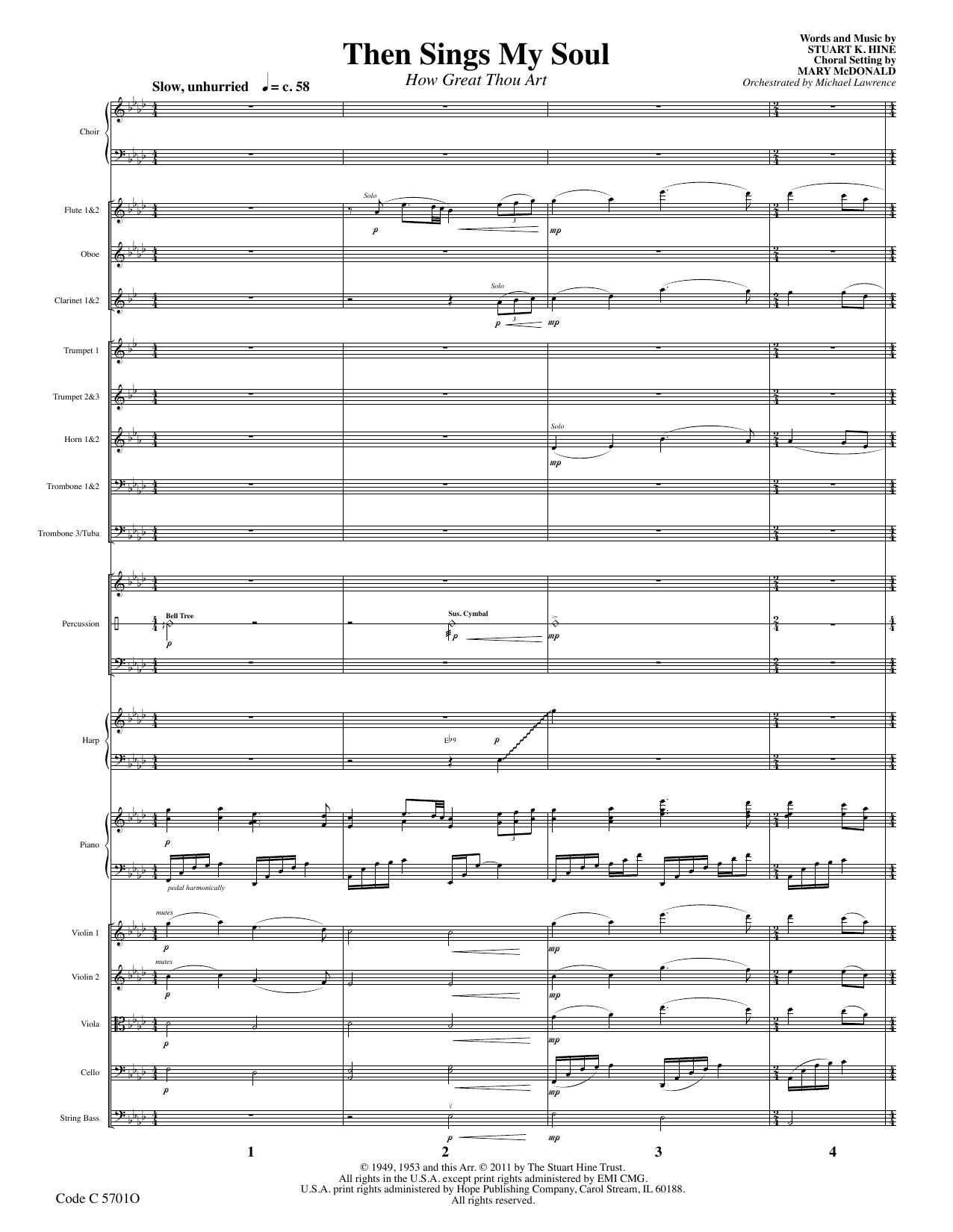 Learn to play Stuart K. Hine Then Sings My Soul (How Great Thou Art) - Full Score sheet music for Choir Instrumental Pak in minutes. Stuart K. Hine Then Sings My Soul (How Great Thou Art) - Full Score sheet music preview music notes and score for Choir Instrumental Pak including 17 page(s)
