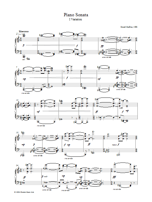 Learn to play Stuart MacRae Piano Sonata, I Variation sheet music for Piano in minutes. Stuart MacRae Piano Sonata, I Variation sheet music preview music notes and score for Piano including 14 page(s)
