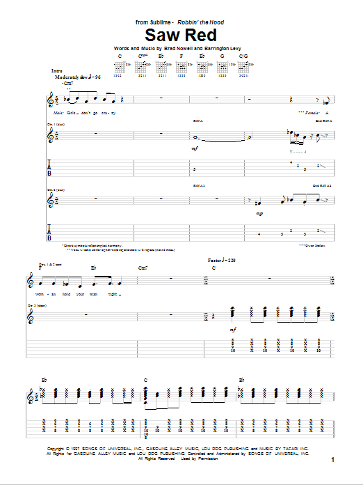 Learn to play Sublime Saw Red sheet music for Guitar Tab in minutes. Sublime Saw Red sheet music preview music notes and score for Guitar Tab including 6 page(s)