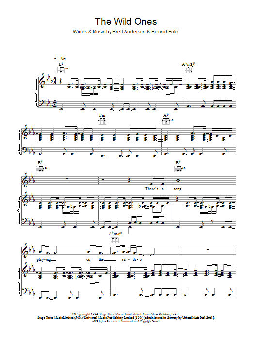 Learn to play Suede The Wild Ones sheet music for Piano, Vocal & Guitar in minutes. Suede The Wild Ones sheet music preview music notes and score for Piano, Vocal & Guitar including 7 page(s)