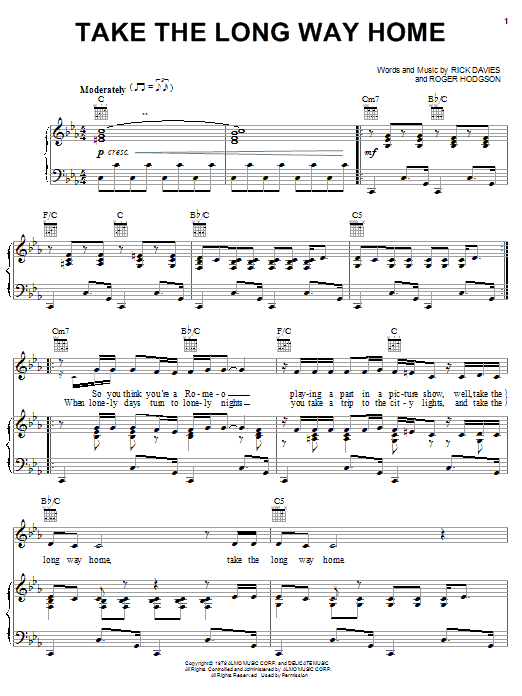 Learn to play Supertramp Take The Long Way Home sheet music for Guitar Tab in minutes. Supertramp Take The Long Way Home sheet music preview music notes and score for Guitar Tab including 9 page(s)