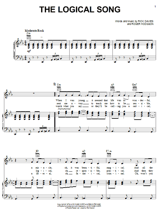Learn to play Supertramp The Logical Song sheet music for Guitar Tab in minutes. Supertramp The Logical Song sheet music preview music notes and score for Guitar Tab including 7 page(s)