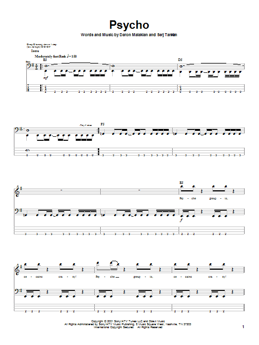 Learn to play System Of A Down Psycho sheet music for Guitar Tab in minutes. System Of A Down Psycho sheet music preview music notes and score for Guitar Tab including 6 page(s)