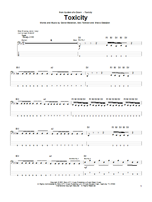 Learn to play System Of A Down Toxicity sheet music for Guitar Tab in minutes. System Of A Down Toxicity sheet music preview music notes and score for Guitar Tab including 5 page(s)
