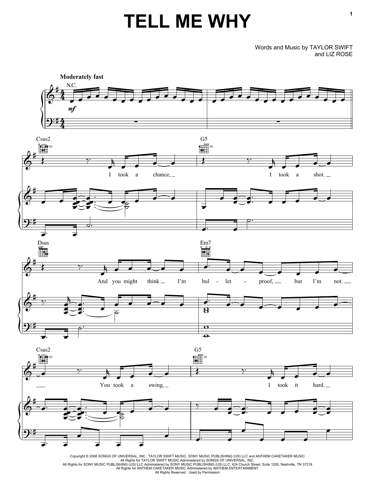 Learn to play Taylor Swift Tell Me Why sheet music for Easy Guitar Tab in minutes. Taylor Swift Tell Me Why sheet music preview music notes and score for Easy Guitar Tab including 6 page(s)