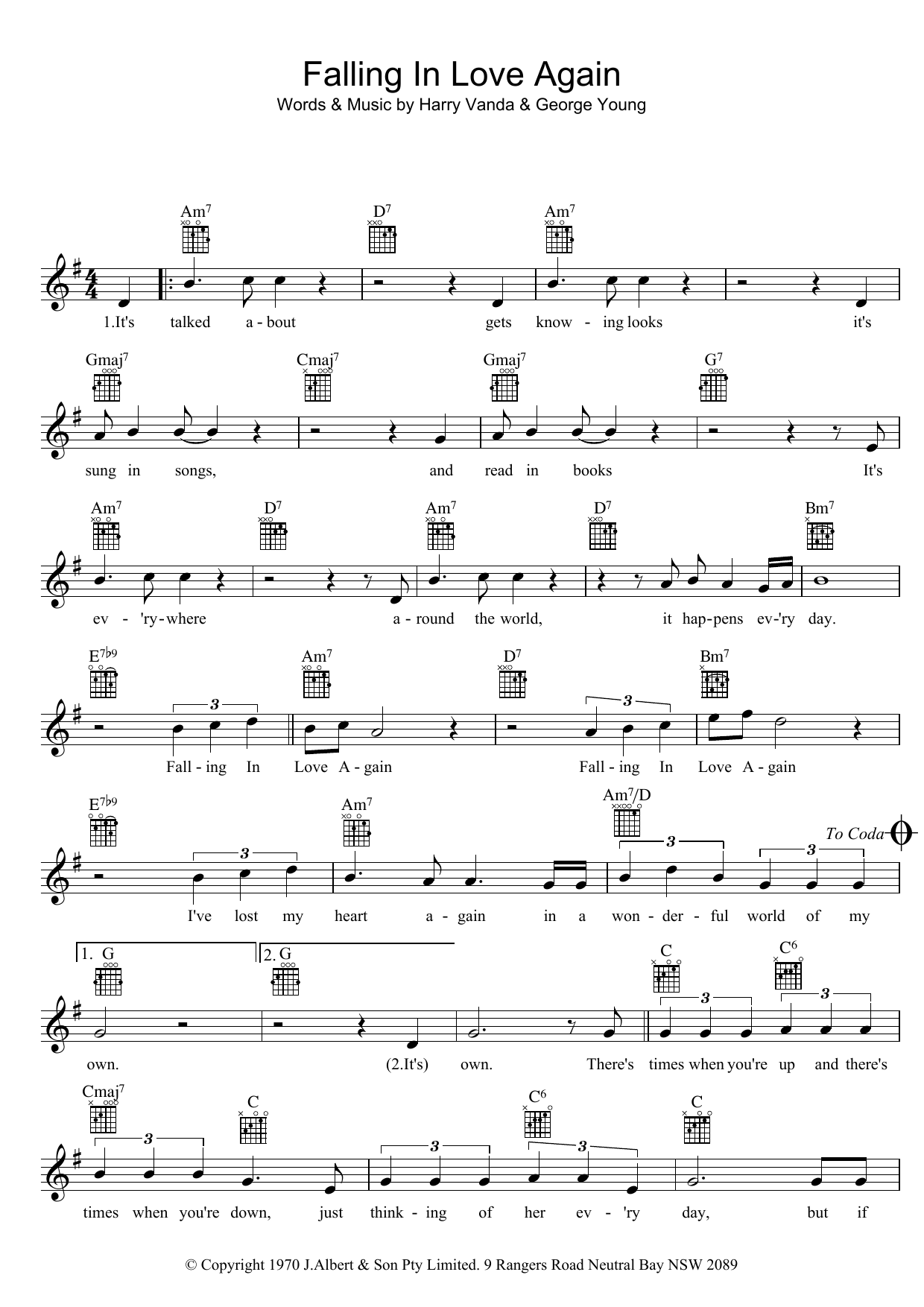 Learn to play Ted Mulry Falling In Love Again sheet music for Melody Line, Lyrics & Chords in minutes. Ted Mulry Falling In Love Again sheet music preview music notes and score for Melody Line, Lyrics & Chords including 2 page(s)