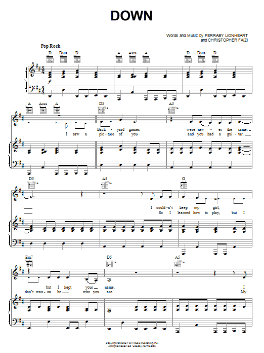 Learn to play Teddy Geiger Down sheet music for Piano, Vocal & Guitar (Right-Hand Melody) in minutes. Teddy Geiger Down sheet music preview music notes and score for Piano, Vocal & Guitar (Right-Hand Melody) including 5 page(s)