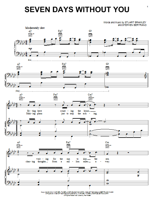 Learn to play Teddy Geiger Seven Days Without You sheet music for Piano, Vocal & Guitar (Right-Hand Melody) in minutes. Teddy Geiger Seven Days Without You sheet music preview music notes and score for Piano, Vocal & Guitar (Right-Hand Melody) including 6 page(s)