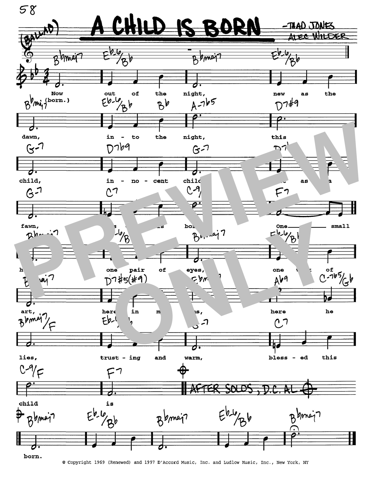 Learn to play Thad Jones A Child Is Born sheet music for Piano, Vocal & Guitar (Right-Hand Melody) in minutes. Thad Jones A Child Is Born sheet music preview music notes and score for Piano, Vocal & Guitar (Right-Hand Melody) including 3 page(s)