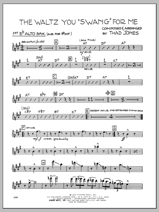Learn to play Thad Jones Waltz You Thad Jones Waltz You