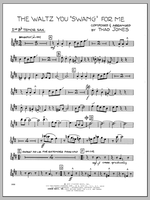 Learn to play Thad Jones Waltz You Thad Jones Waltz You