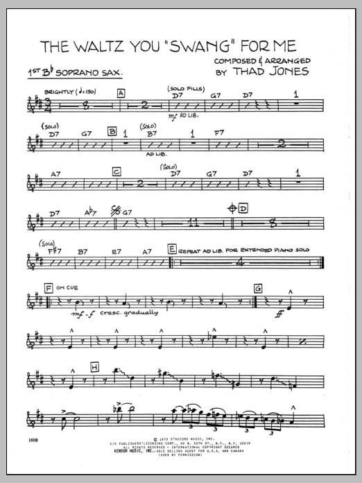 Learn to play Thad Jones Waltz You Thad Jones Waltz You