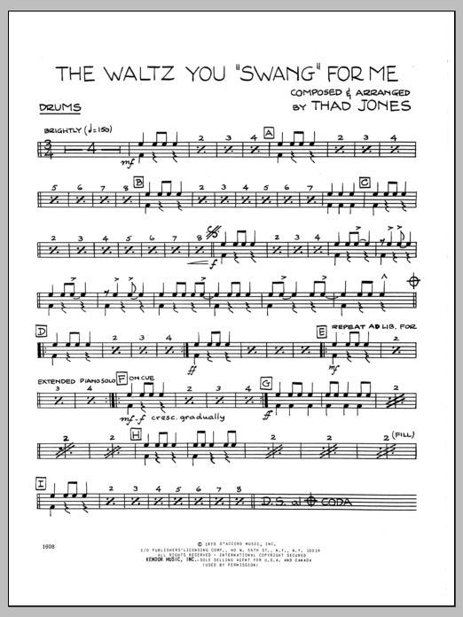 Learn to play Thad Jones Waltz You Thad Jones Waltz You