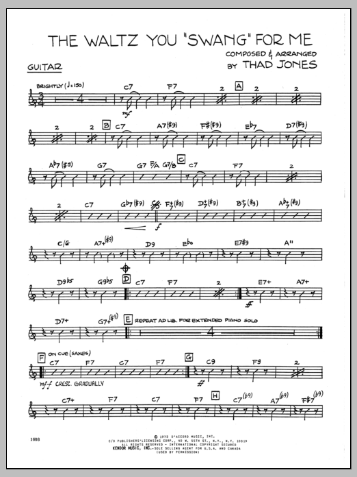 Learn to play Thad Jones Waltz You Thad Jones Waltz You