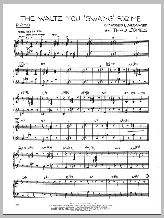Learn to play Thad Jones Waltz You Thad Jones Waltz You