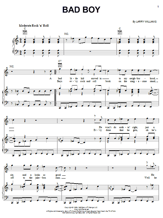 Download The Beatles Bad Boy sheet music notes and chords for Guitar Tab - Download Printable PDF and start playing in minutes.