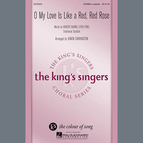 Traditional O My Love Is Like A Red, Red Rose (arr. Simon Carrington) profile picture