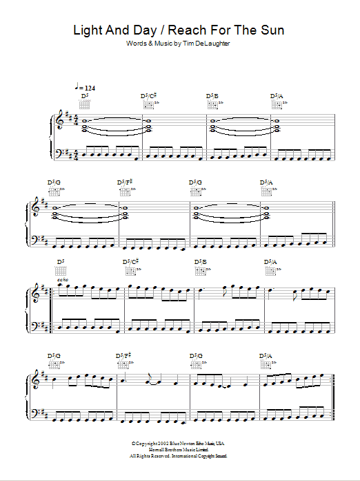 The Polyphonic Spree Light And Day/Reach For The Sun sheet music, chords, lyrics - Printable PDF for Piano, Vocal & Guitar (Right-Hand Melody)