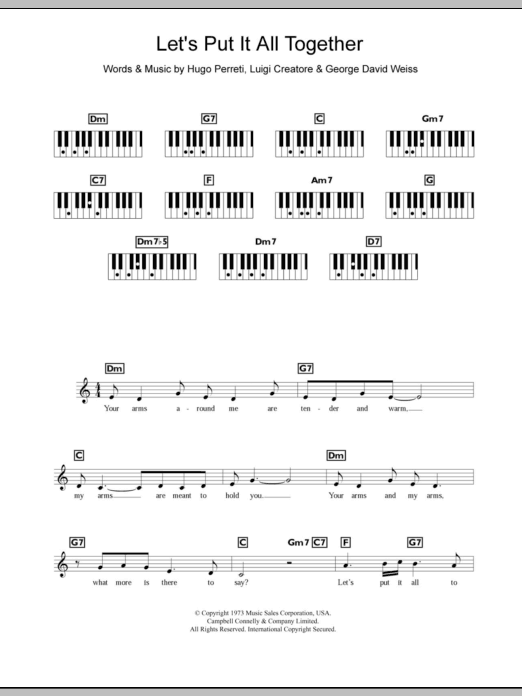 The Stylistics Let's Put It All Together sheet music, chords, lyrics - Printable PDF for Keyboard