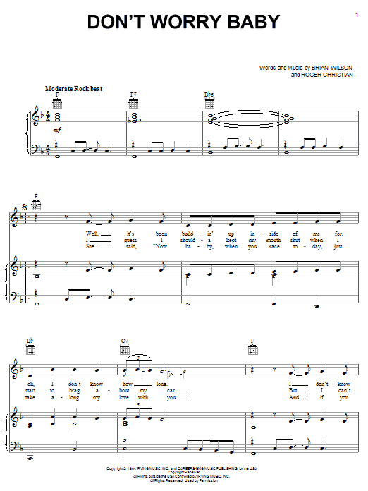 Learn to play The Beach Boys Don't Worry Baby sheet music for Guitar with strumming patterns in minutes. The Beach Boys Don't Worry Baby sheet music preview music notes and score for Guitar with strumming patterns including 3 page(s)