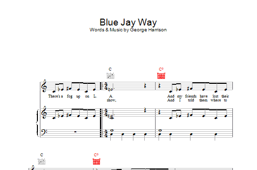 The Beatles Blue Jay Way sheet music preview music notes and score for Guitar Tab including 6 page(s)