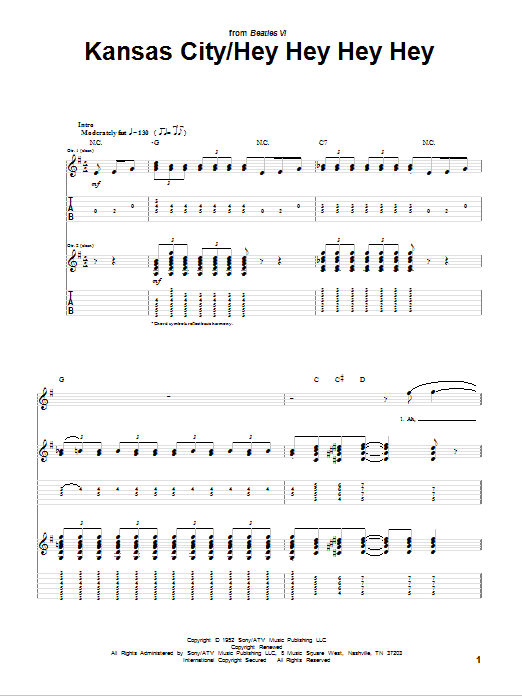 Learn to play The Beatles Kansas City sheet music for Guitar Tab in minutes. The Beatles Kansas City sheet music preview music notes and score for Guitar Tab including 8 page(s)