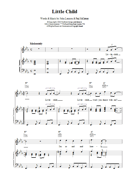 Learn to play The Beatles Little Child sheet music for Guitar Tab in minutes. The Beatles Little Child sheet music preview music notes and score for Guitar Tab including 7 page(s)