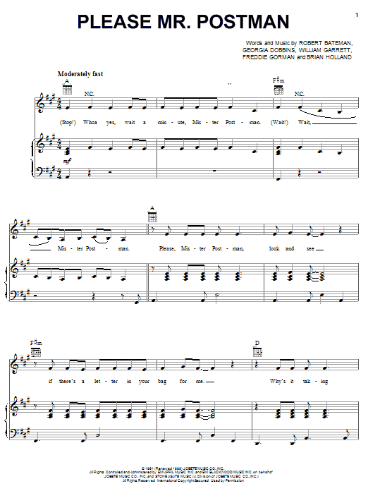 Learn to play The Beatles Please Mr. Postman sheet music for Guitar Tab in minutes. The Beatles Please Mr. Postman sheet music preview music notes and score for Guitar Tab including 5 page(s)