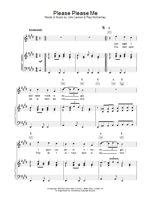 Learn to play The Beatles Please Please Me sheet music for Guitar Tab in minutes. The Beatles Please Please Me sheet music preview music notes and score for Guitar Tab including 6 page(s)