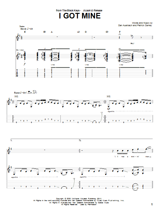 Learn to play The Black Keys I Got Mine sheet music for Guitar Tab in minutes. The Black Keys I Got Mine sheet music preview music notes and score for Guitar Tab including 13 page(s)