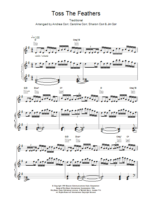 Learn to play The Corrs Toss The Feathers sheet music for Guitar Tab in minutes. The Corrs Toss The Feathers sheet music preview music notes and score for Guitar Tab including 9 page(s)
