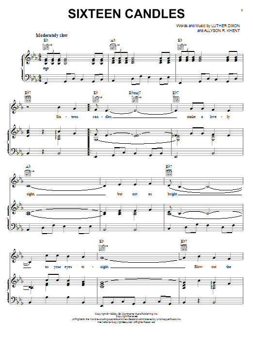 Learn to play The Crests Sixteen Candles sheet music for Piano, Vocal & Guitar (Right-Hand Melody) in minutes. The Crests Sixteen Candles sheet music preview music notes and score for Piano, Vocal & Guitar (Right-Hand Melody) including 3 page(s)