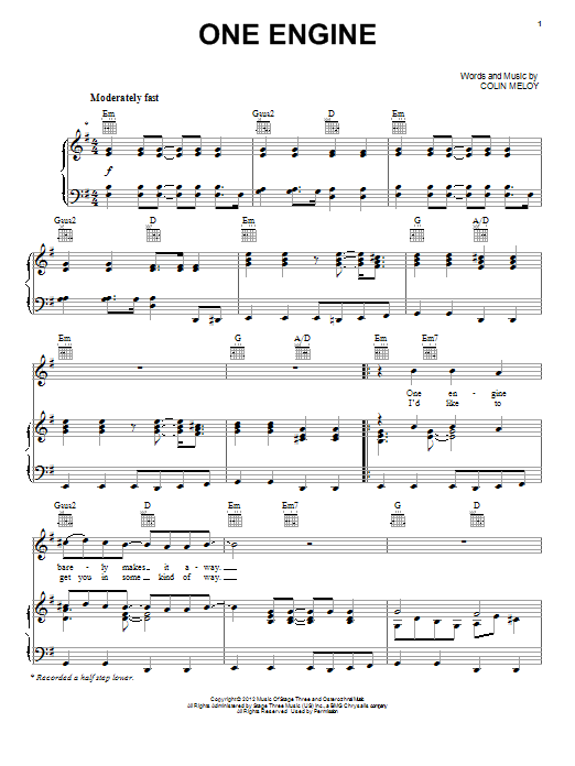 Learn to play The Decemberists One Engine sheet music for Guitar Tab in minutes. The Decemberists One Engine sheet music preview music notes and score for Guitar Tab including 12 page(s)